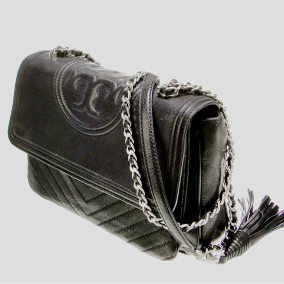 🖤 Tory Burch Fleming silver chain quilted bag flap bag crossbody bag travel bag - Picture 17 of 17